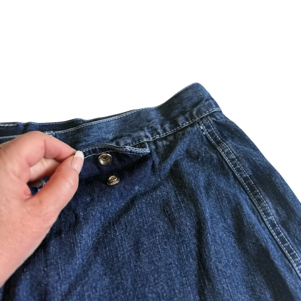 Vintage RVT Serve Piping Hot Denim Shorts Attached Denim Bag Blue Sz 20